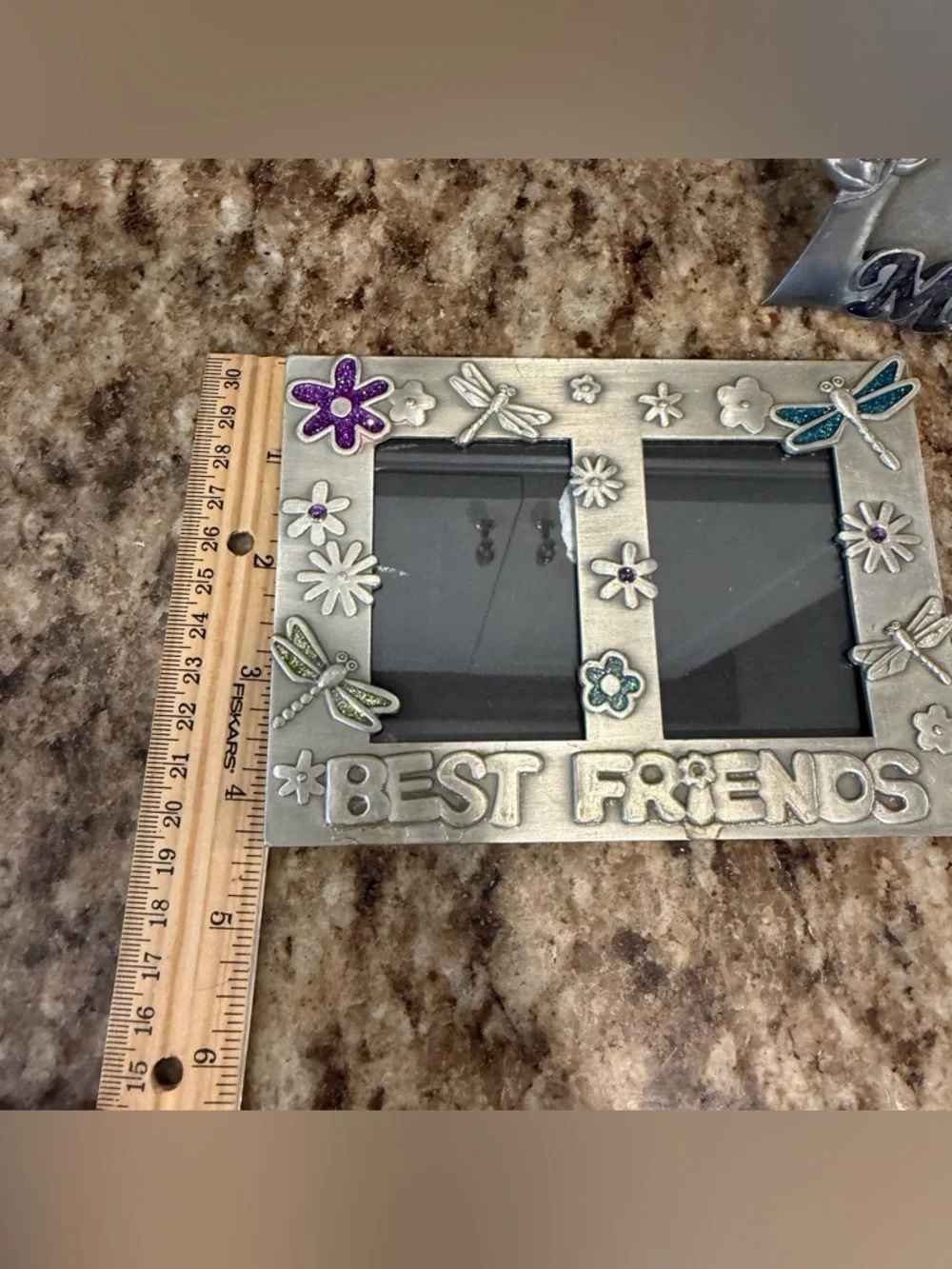 2 Vintage Y2K Best Friends Memories Metal Glitter Enamel 90s Picture Frames